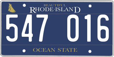 RI license plate 547016