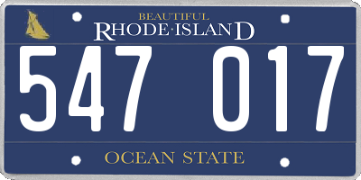 RI license plate 547017
