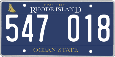 RI license plate 547018
