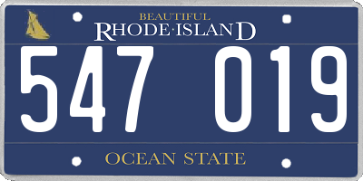 RI license plate 547019