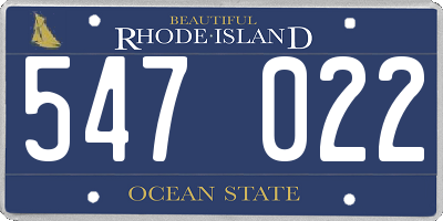 RI license plate 547022