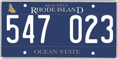 RI license plate 547023