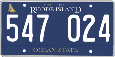 RI license plate 547024