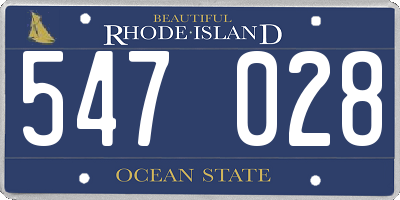 RI license plate 547028
