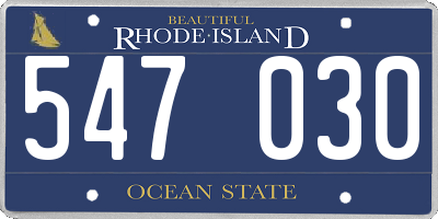 RI license plate 547030