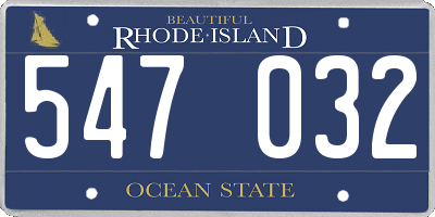 RI license plate 547032