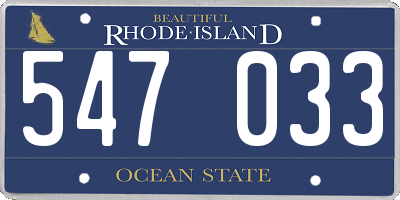 RI license plate 547033