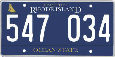 RI license plate 547034