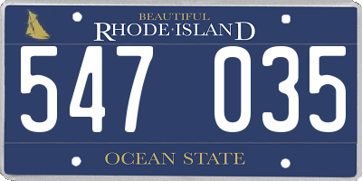 RI license plate 547035