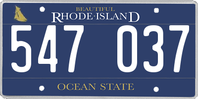 RI license plate 547037