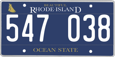 RI license plate 547038
