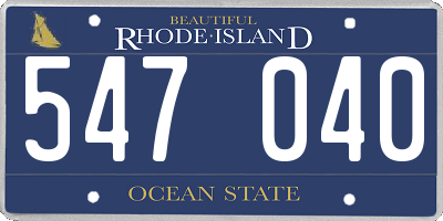 RI license plate 547040