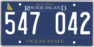 RI license plate 547042