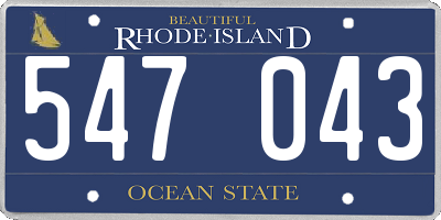 RI license plate 547043
