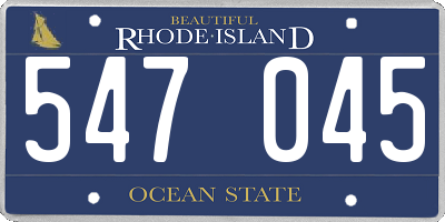 RI license plate 547045