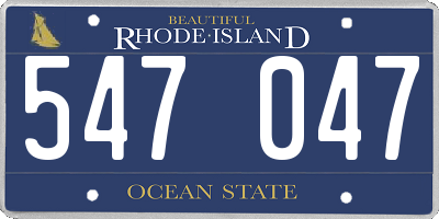RI license plate 547047