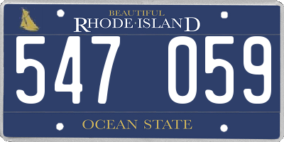 RI license plate 547059
