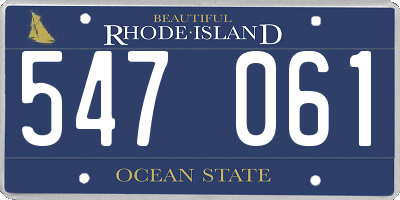 RI license plate 547061