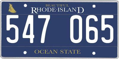 RI license plate 547065