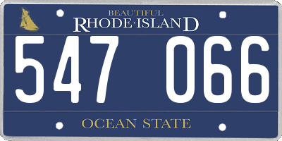 RI license plate 547066