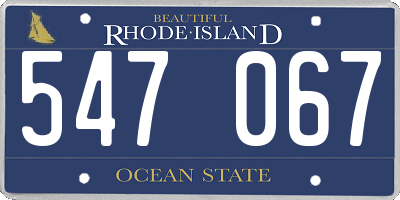 RI license plate 547067