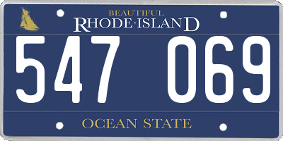 RI license plate 547069