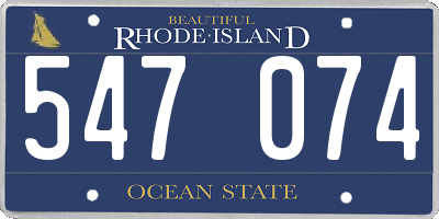 RI license plate 547074