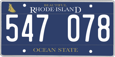 RI license plate 547078