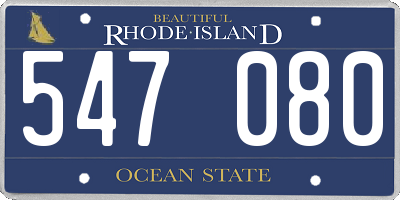 RI license plate 547080