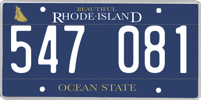 RI license plate 547081