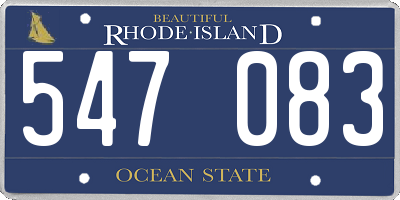 RI license plate 547083