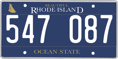 RI license plate 547087