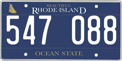 RI license plate 547088