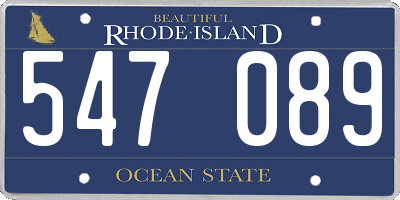 RI license plate 547089