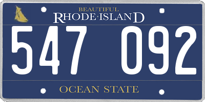 RI license plate 547092