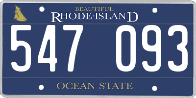 RI license plate 547093
