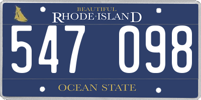 RI license plate 547098