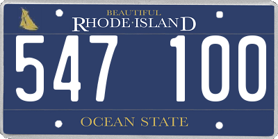 RI license plate 547100