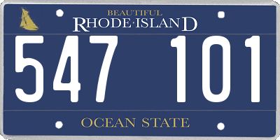 RI license plate 547101