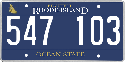 RI license plate 547103