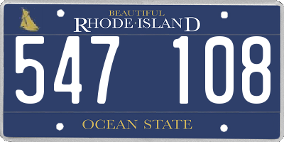 RI license plate 547108