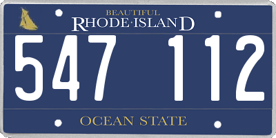 RI license plate 547112