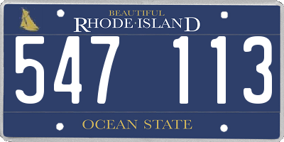 RI license plate 547113