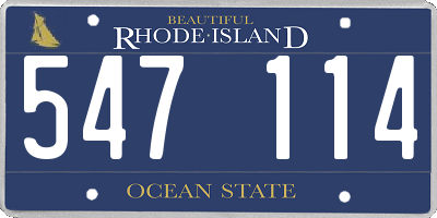 RI license plate 547114