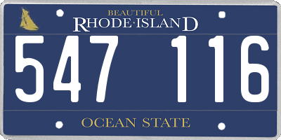 RI license plate 547116