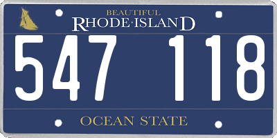 RI license plate 547118