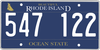 RI license plate 547122