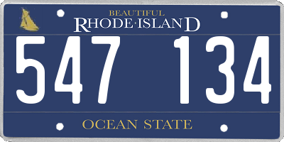 RI license plate 547134