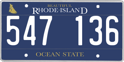 RI license plate 547136
