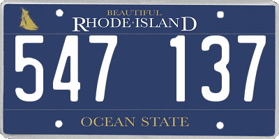 RI license plate 547137